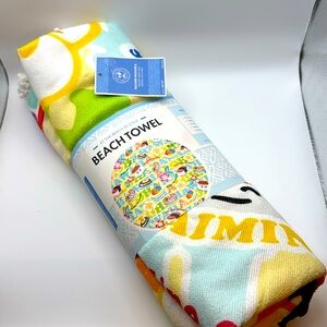 New Hawaii Hawaiian local foods and snacks round beach towel mat 52”